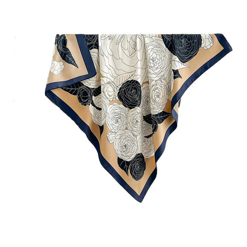 High-profile High-grade Korean Color Matching Floral Printed Scarf